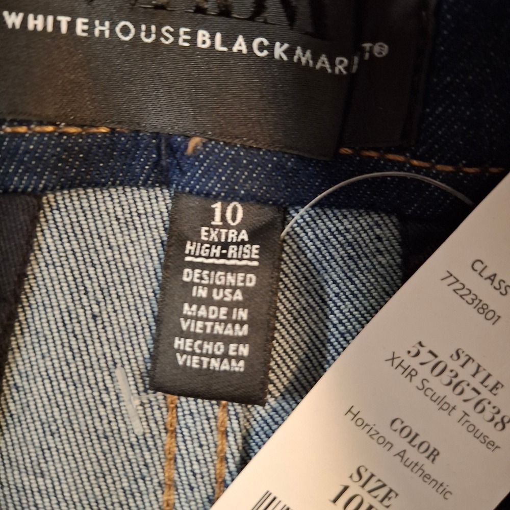 White House Black Market Womens 10 High Rise XHR Sculpt Trouser Blue Jeans NWT - Picture 7 of 10